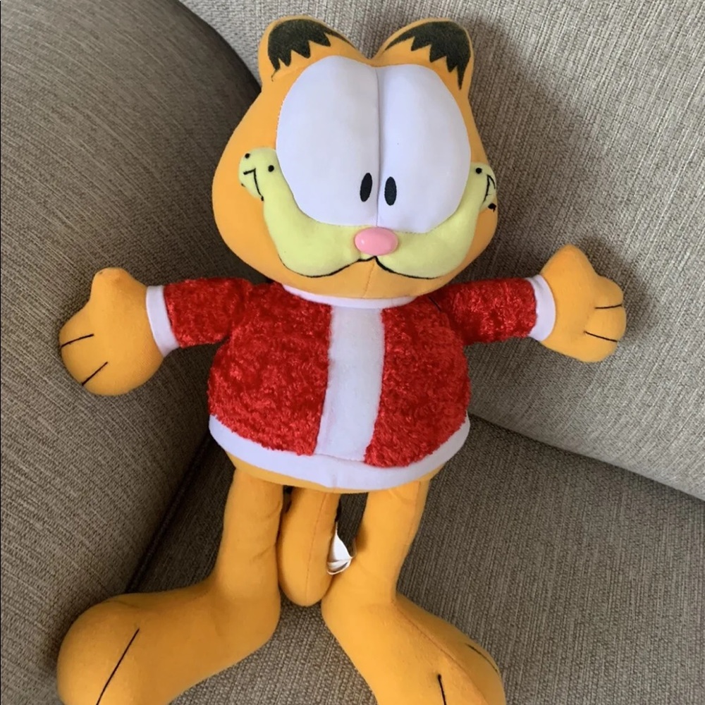 Toy Factory Garfield Plush Santa 14” Missing Hat Stuffed Animal